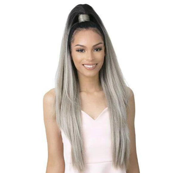 IT'S A WIG GOLDNTREE HALF WIG & PONYTAIL - HIGH & LOW 1 (color 1B) - Picture 5 of 7